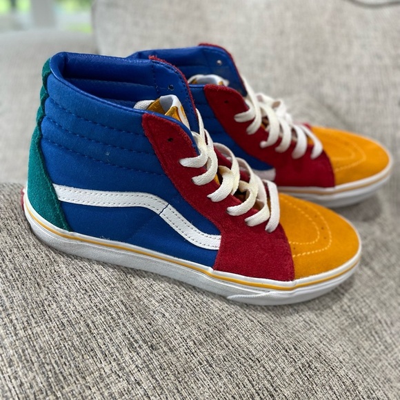 Vans Sk8-Hi Primary Colors - Color Block High-Tops - Kid’s Size 4.5 - Picture 1 of 12